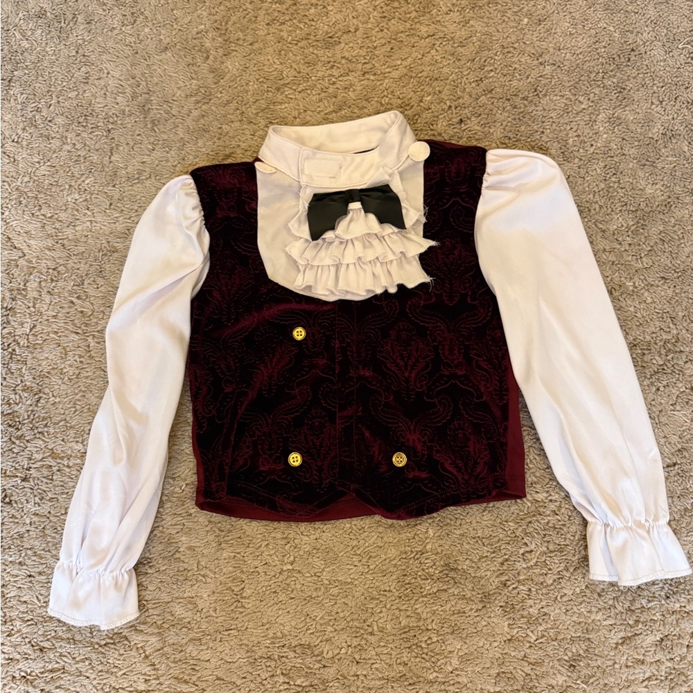 Kids Burgundy and White Formal Shirt